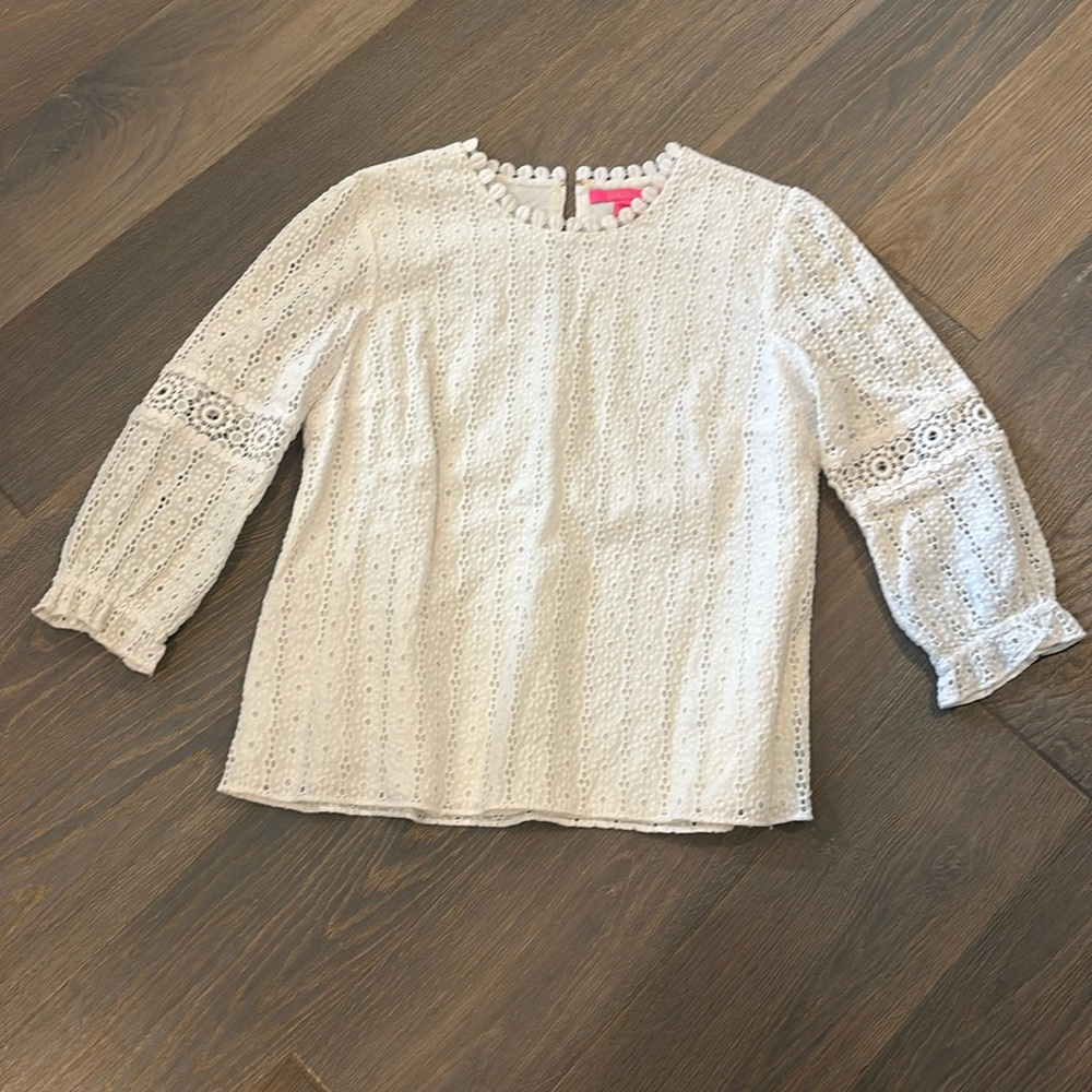 Lilly Pulitzer white eyelet top size 8